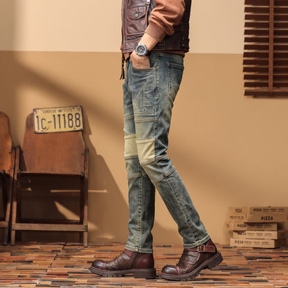 Men's Vintage Olive Biker Jeans