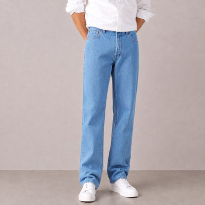 Men's Light Blue Straight Fit Jeans