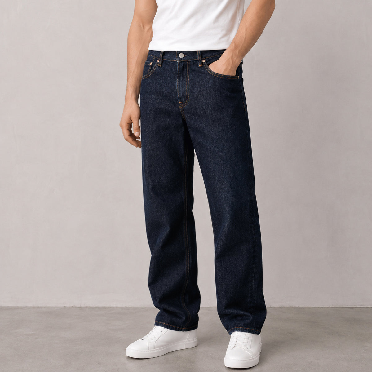 Men's Deep Indigo Relaxed Fit Jeans