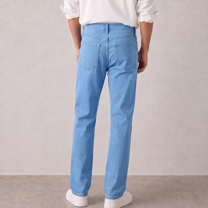 Men's Light Blue Straight Fit Jeans