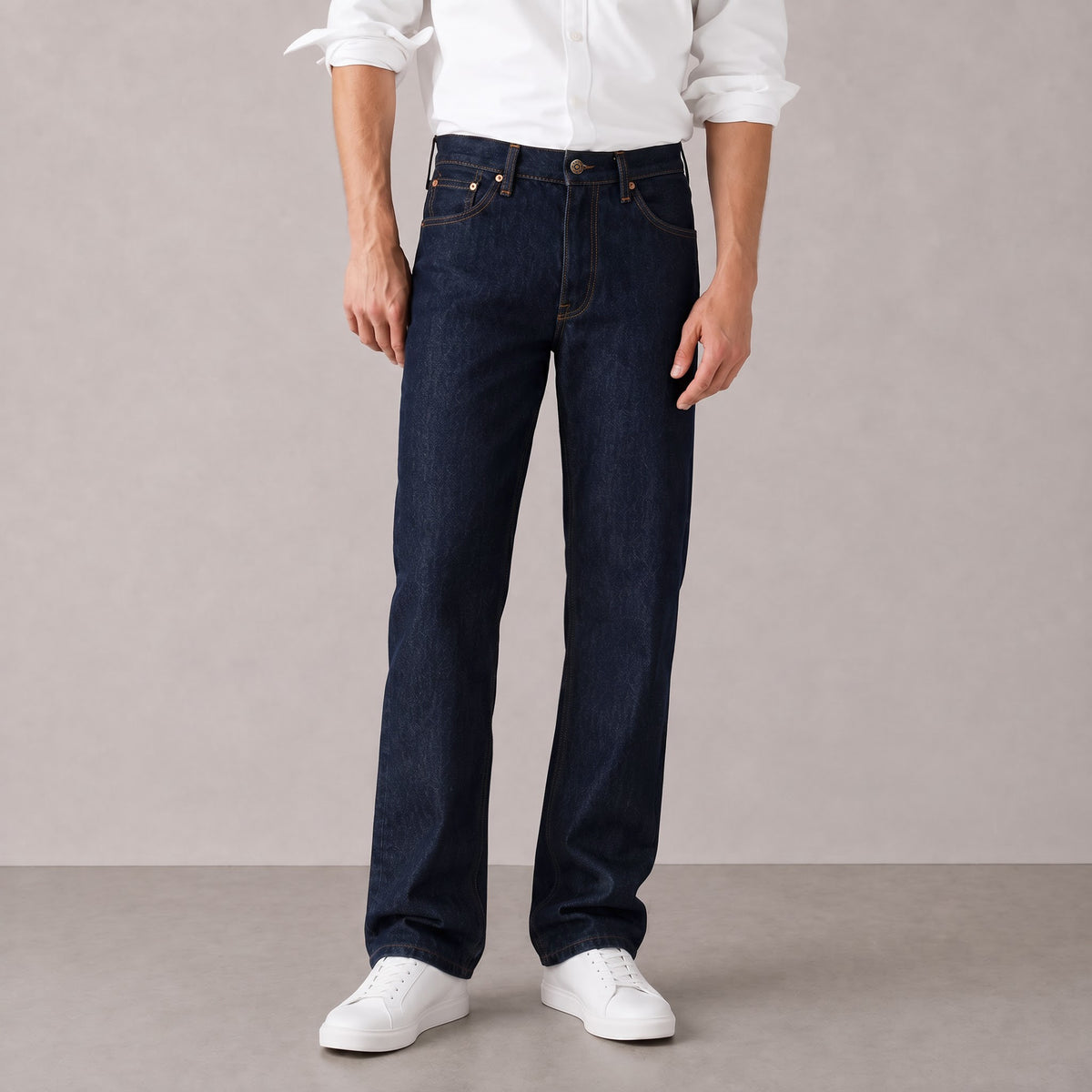Men's Dark Indigo Straight Fit Jeans